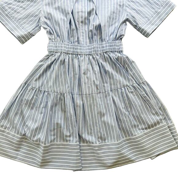 Lidaan Daniel Open-Back Cotton Poplin Stripe Mini Dress Size Small NEW Intermix - Picture 7 of 8